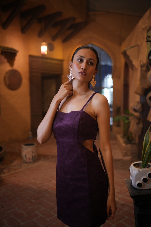 STRAPY VELVET SHORT DRESS