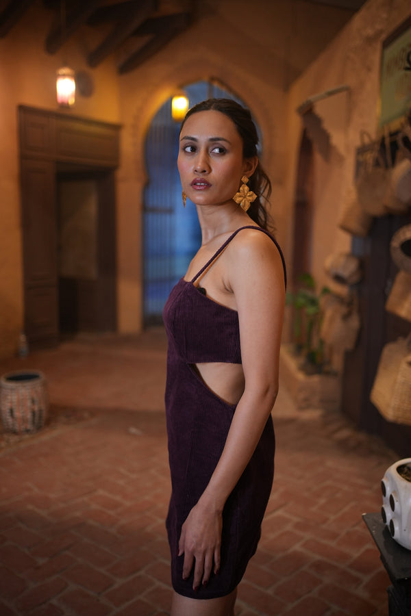 STRAPY VELVET SHORT DRESS