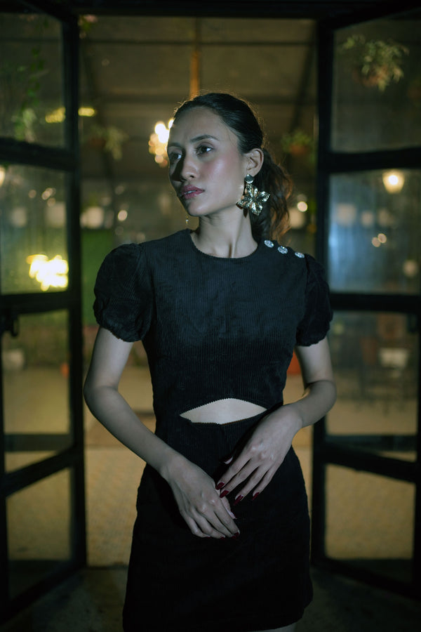 SATIN VELVET FORMAL DRESS