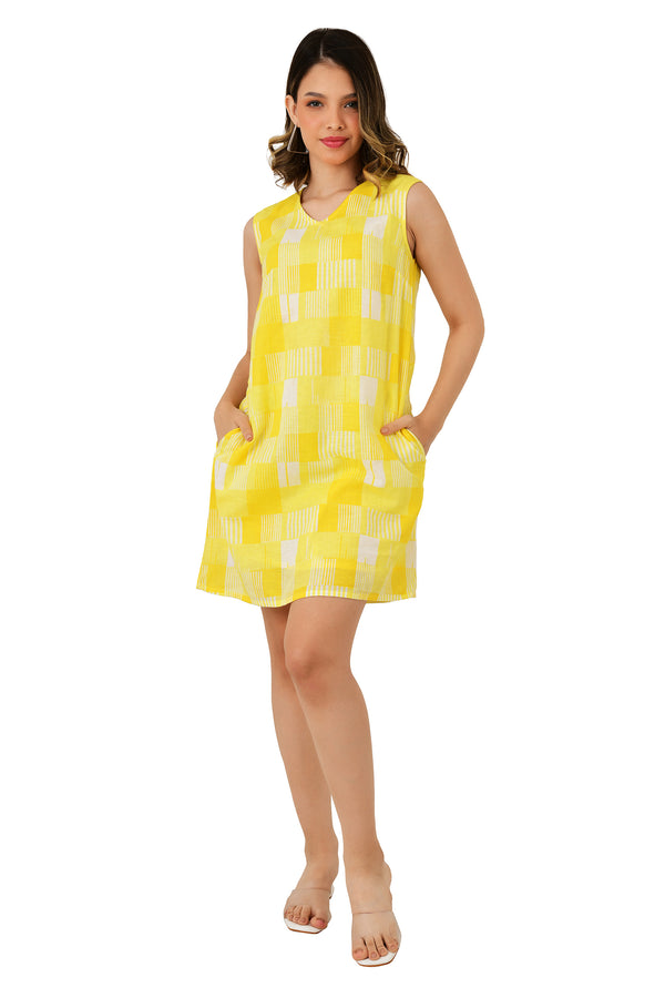 LINEN LEMON DRESS
