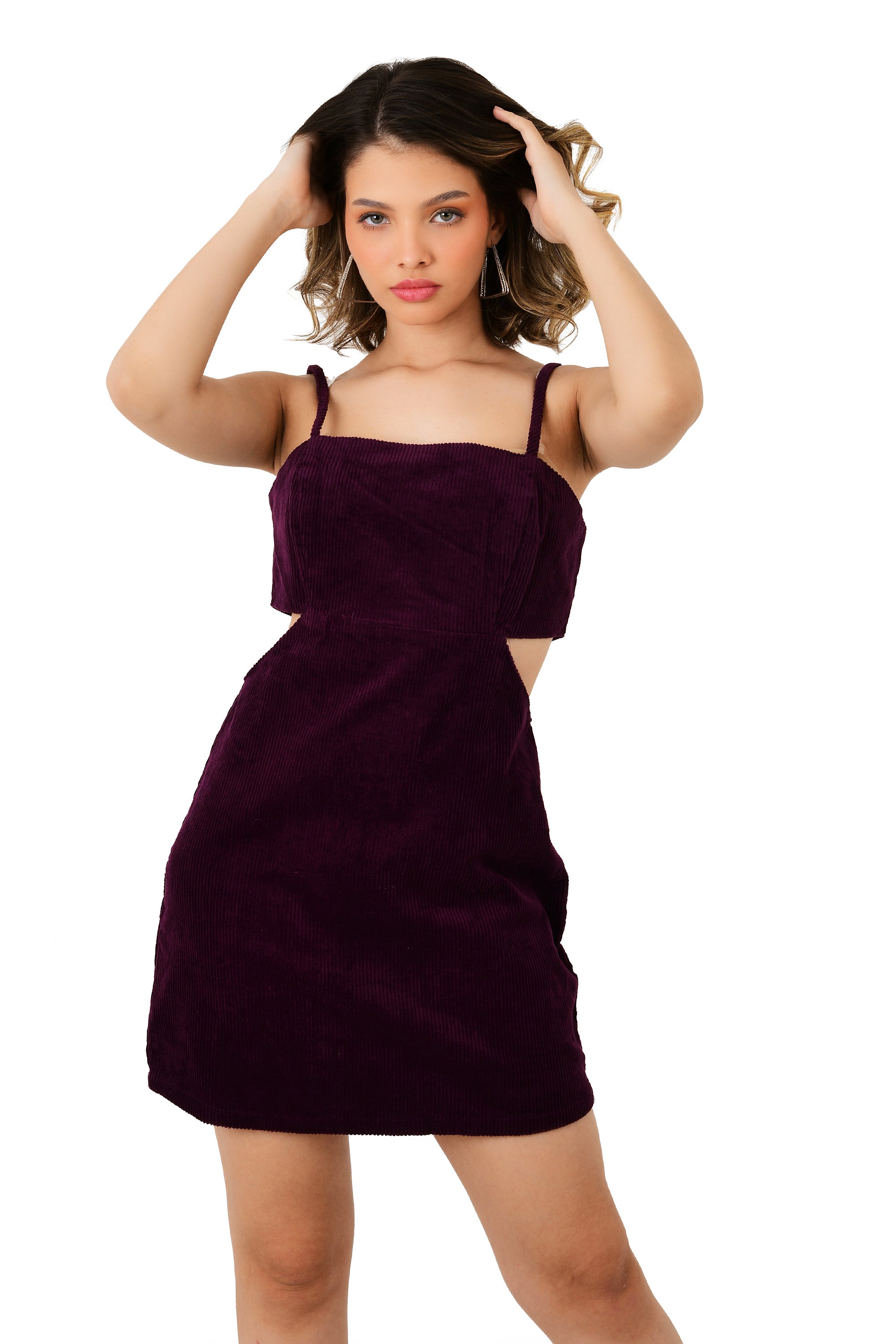 STRAPY VELVET SHORT DRESS