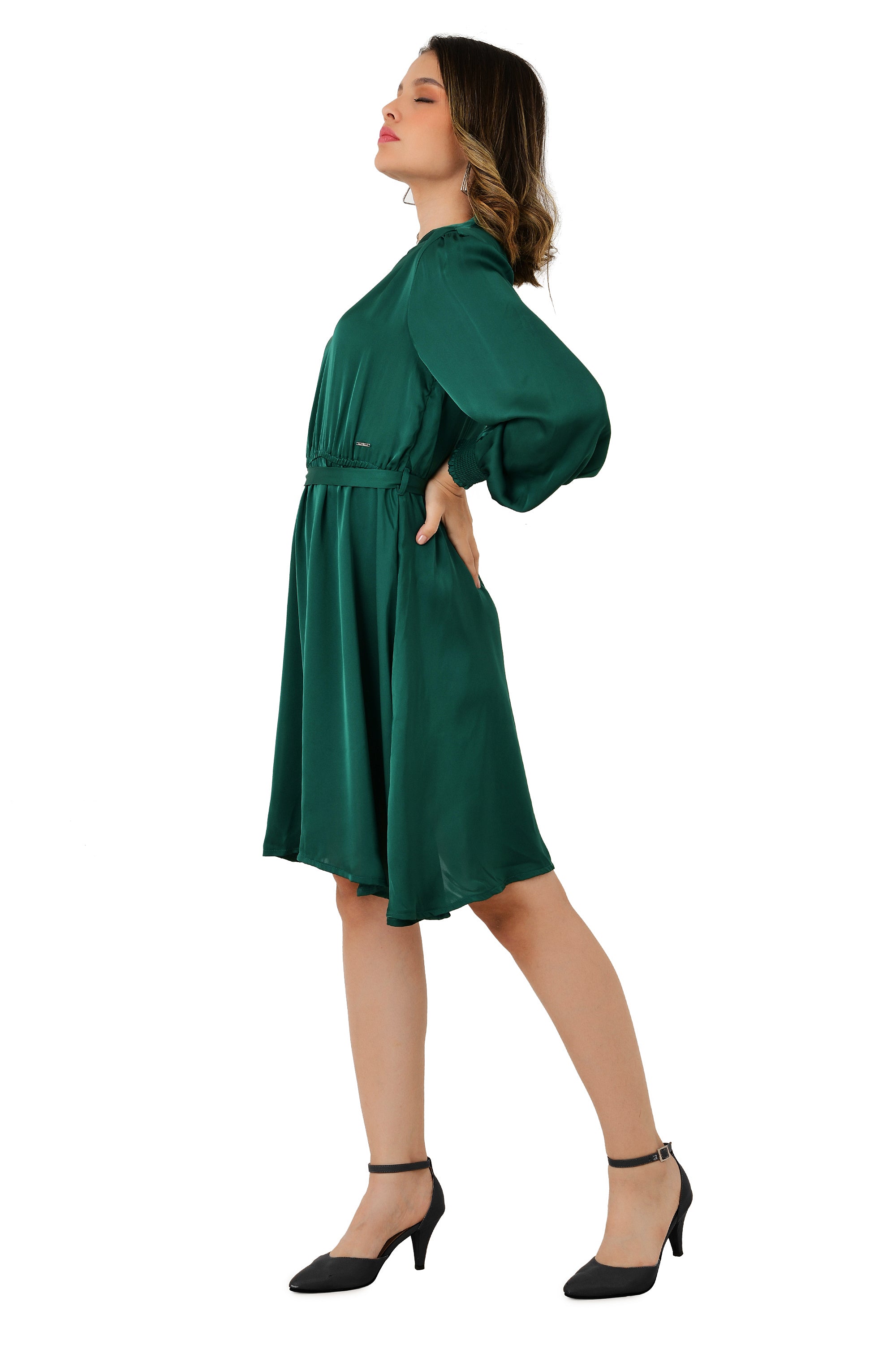 FLARE SATIN DRESS