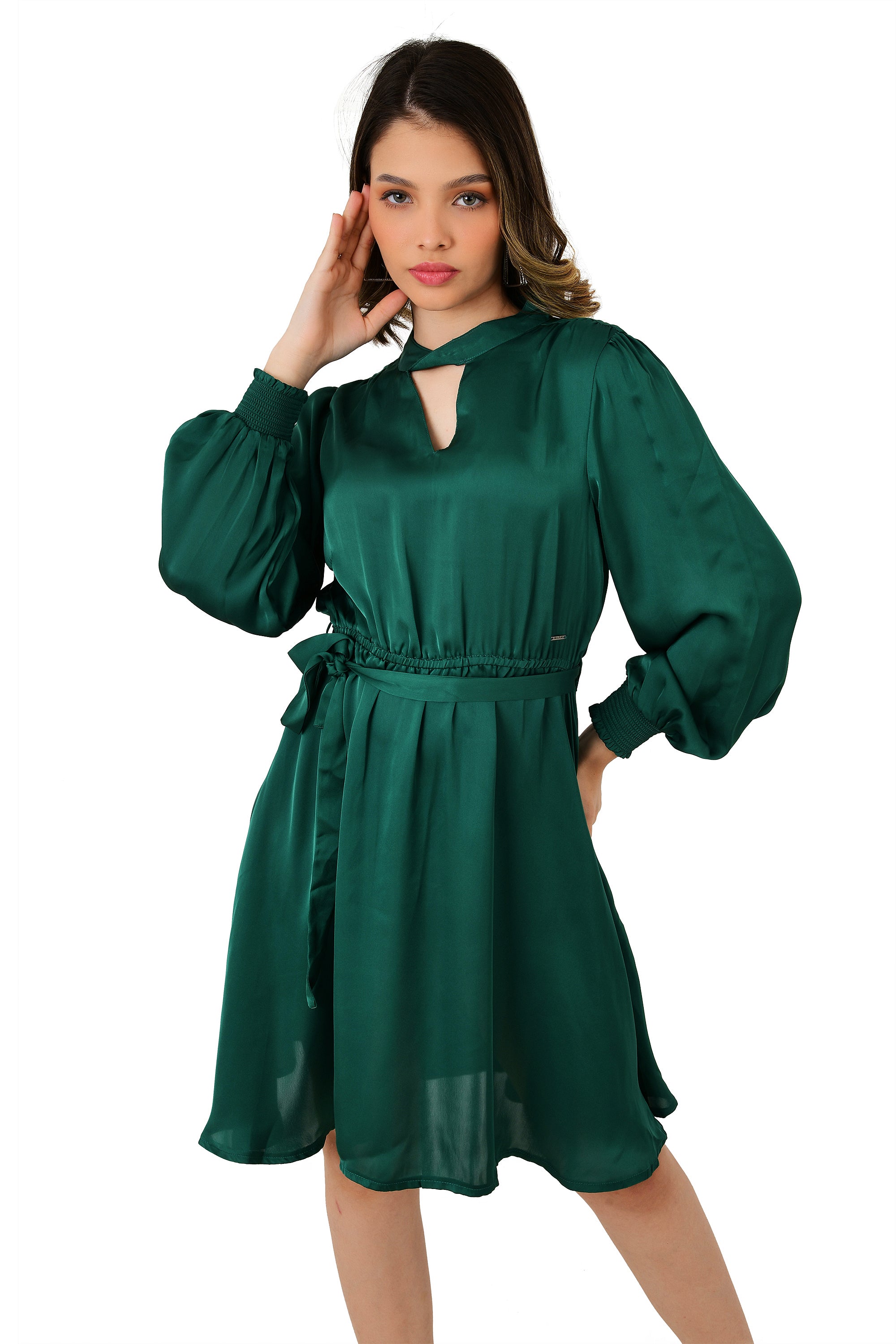 FLARE SATIN DRESS