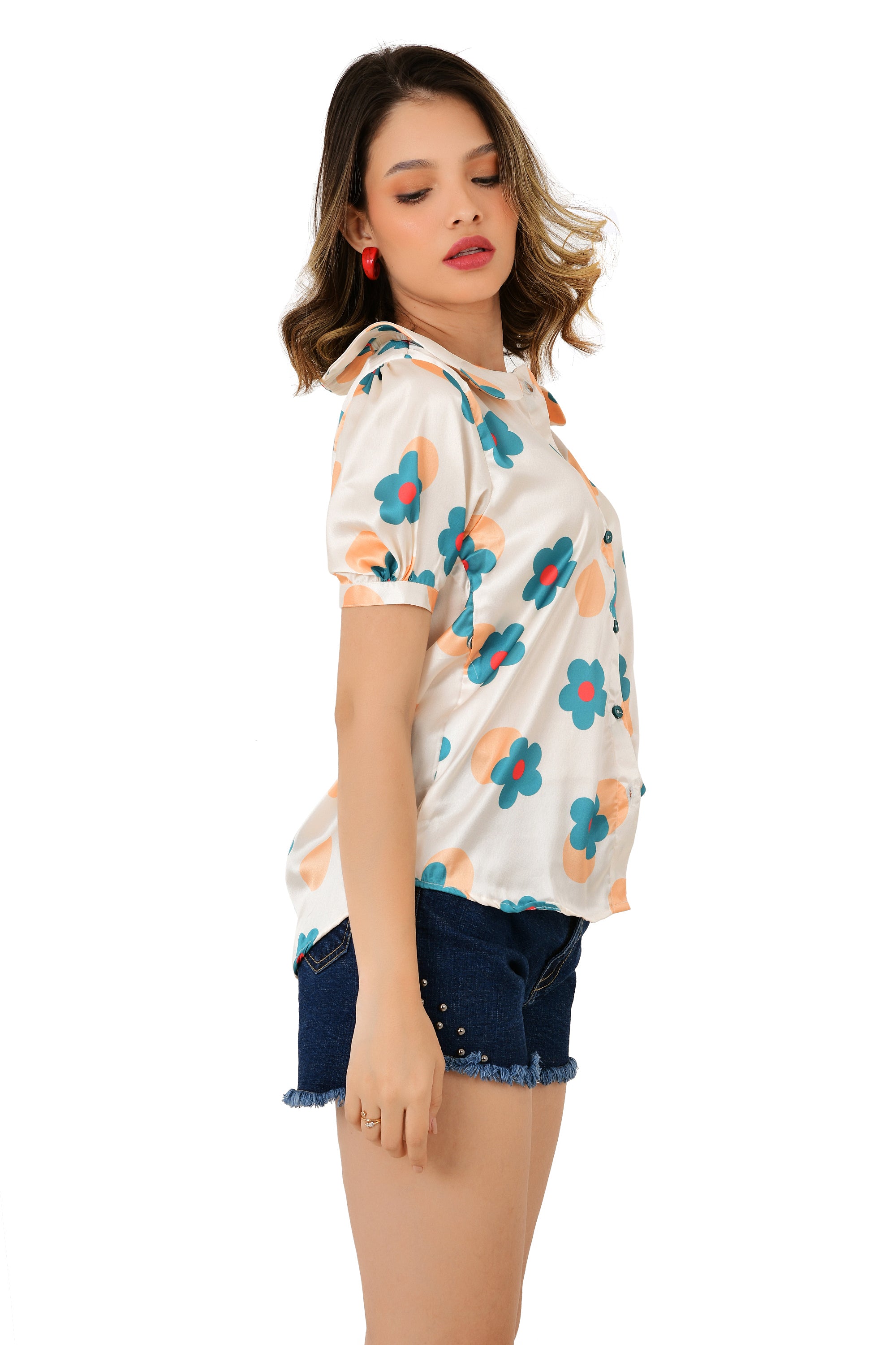 PRINTED SATIN SHIRT