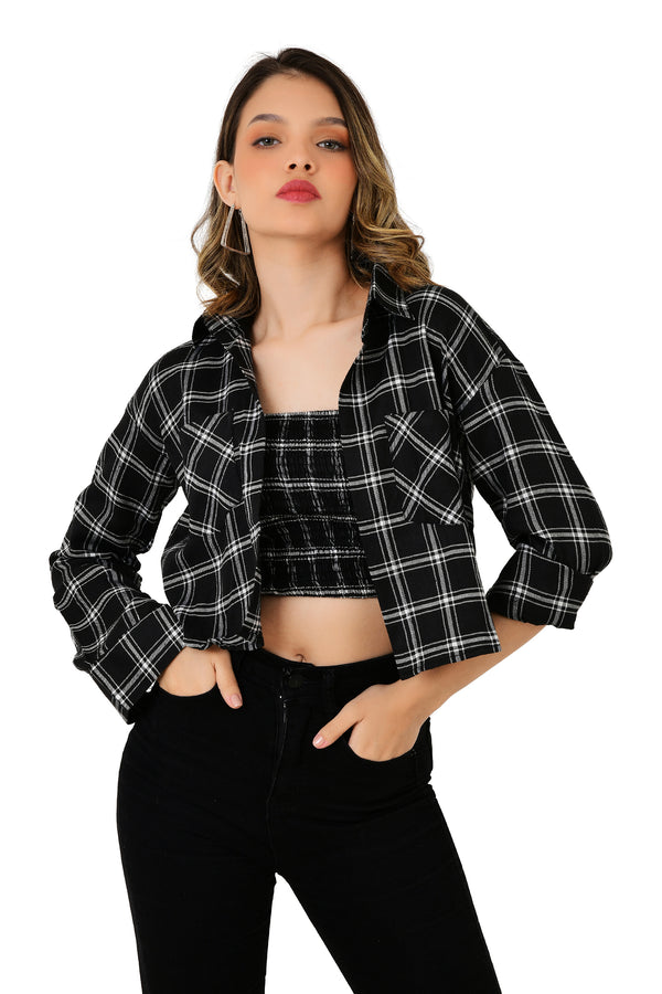 COTTON SHIRT WITH RUCHED BUSTIER