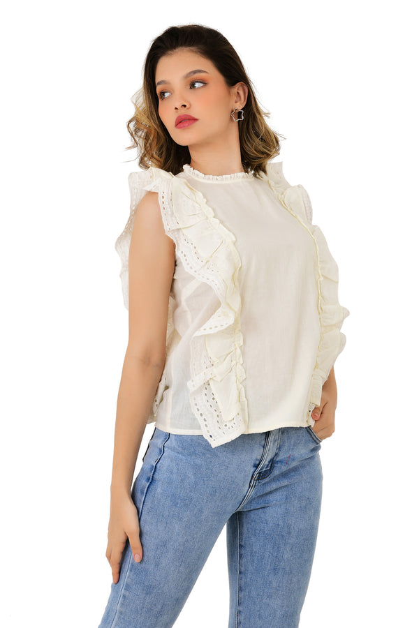 COTTON FRILL TOP