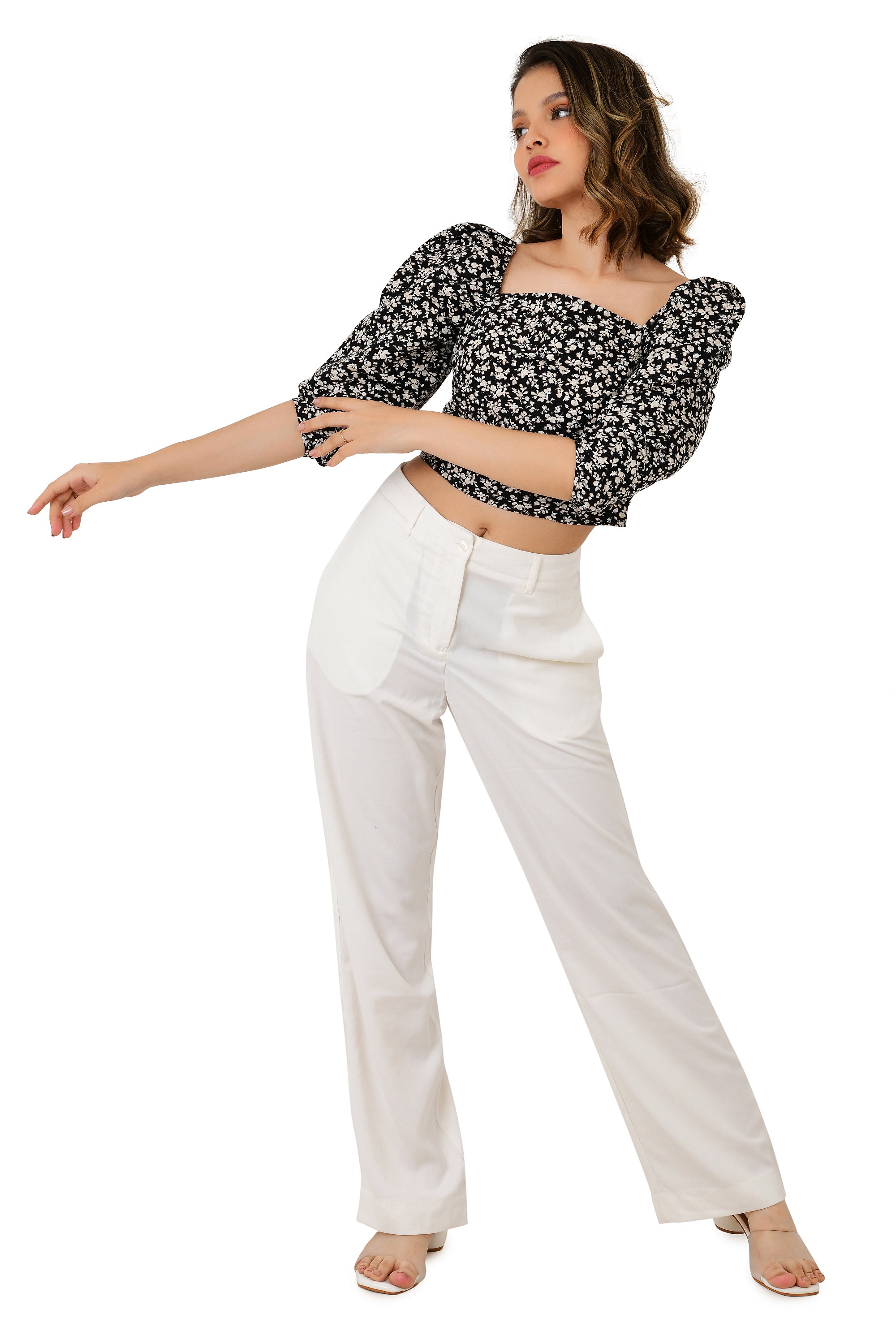PRINTED BLACK COTTON TOP