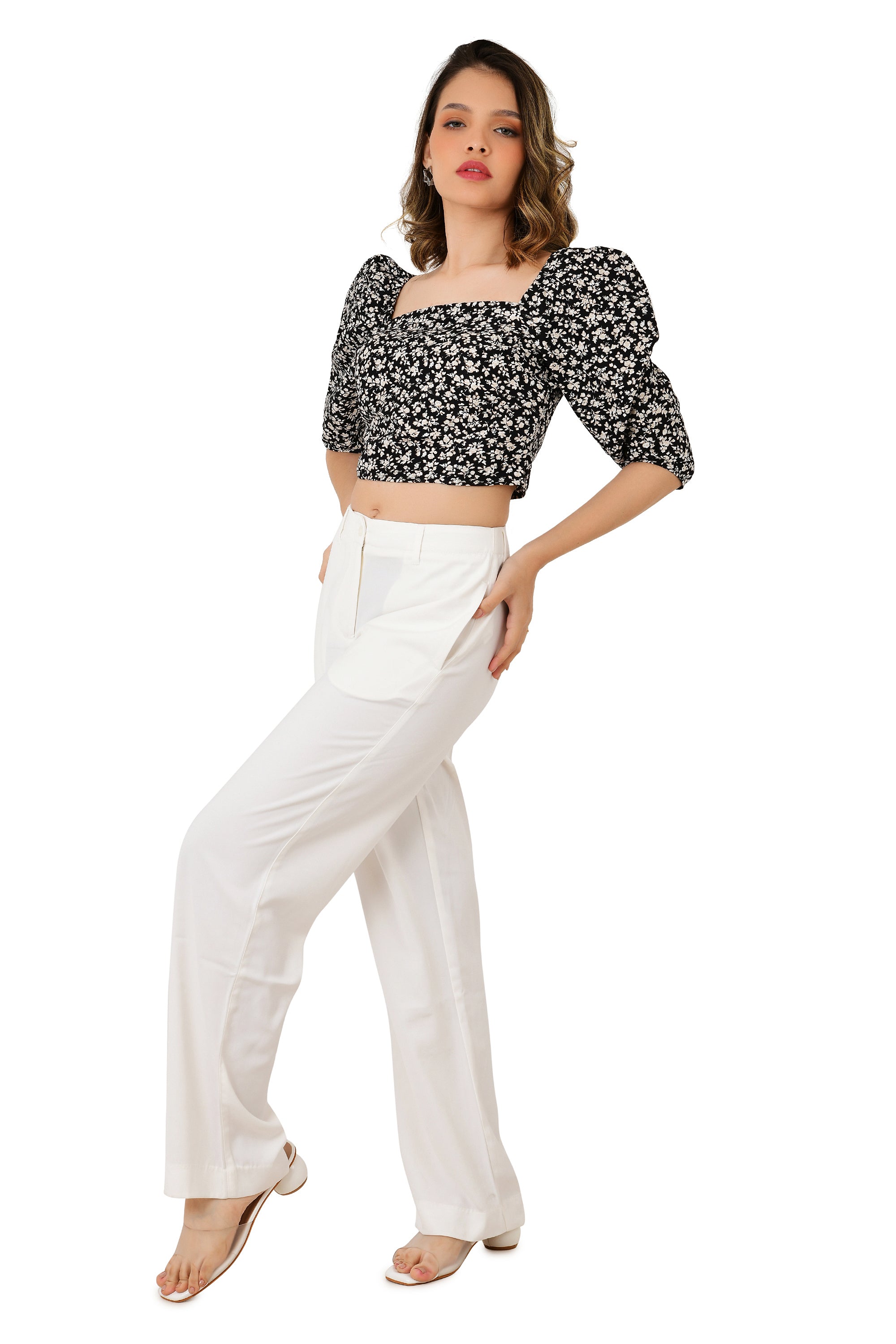 PRINTED BLACK COTTON TOP