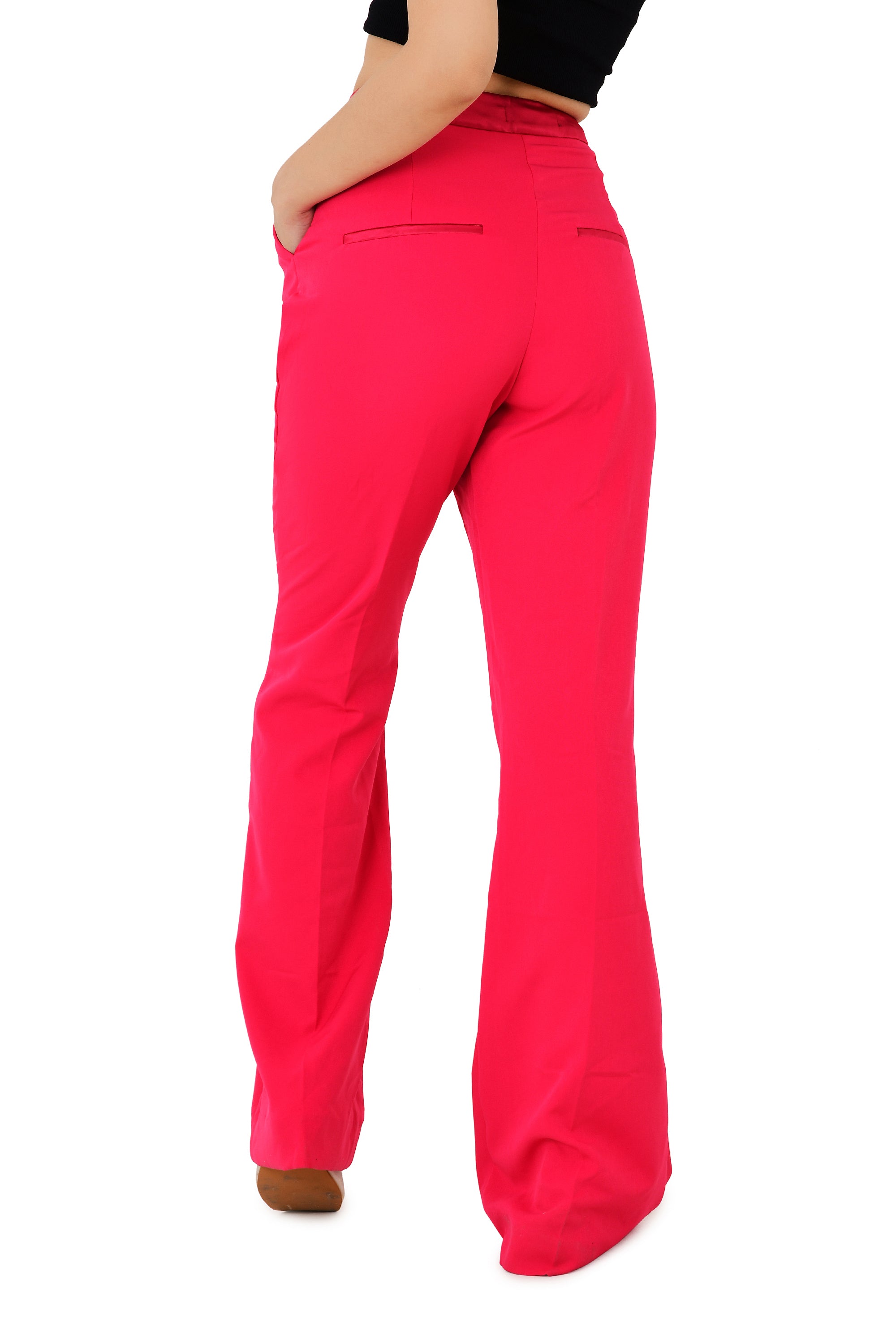SATIN A-LINE TROUSER PANTS