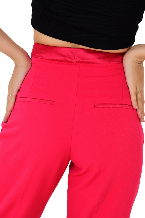 SATIN A-LINE TROUSER PANTS