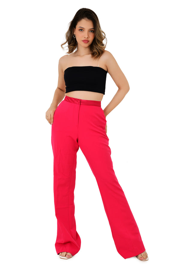 SATIN A-LINE TROUSER PANTS