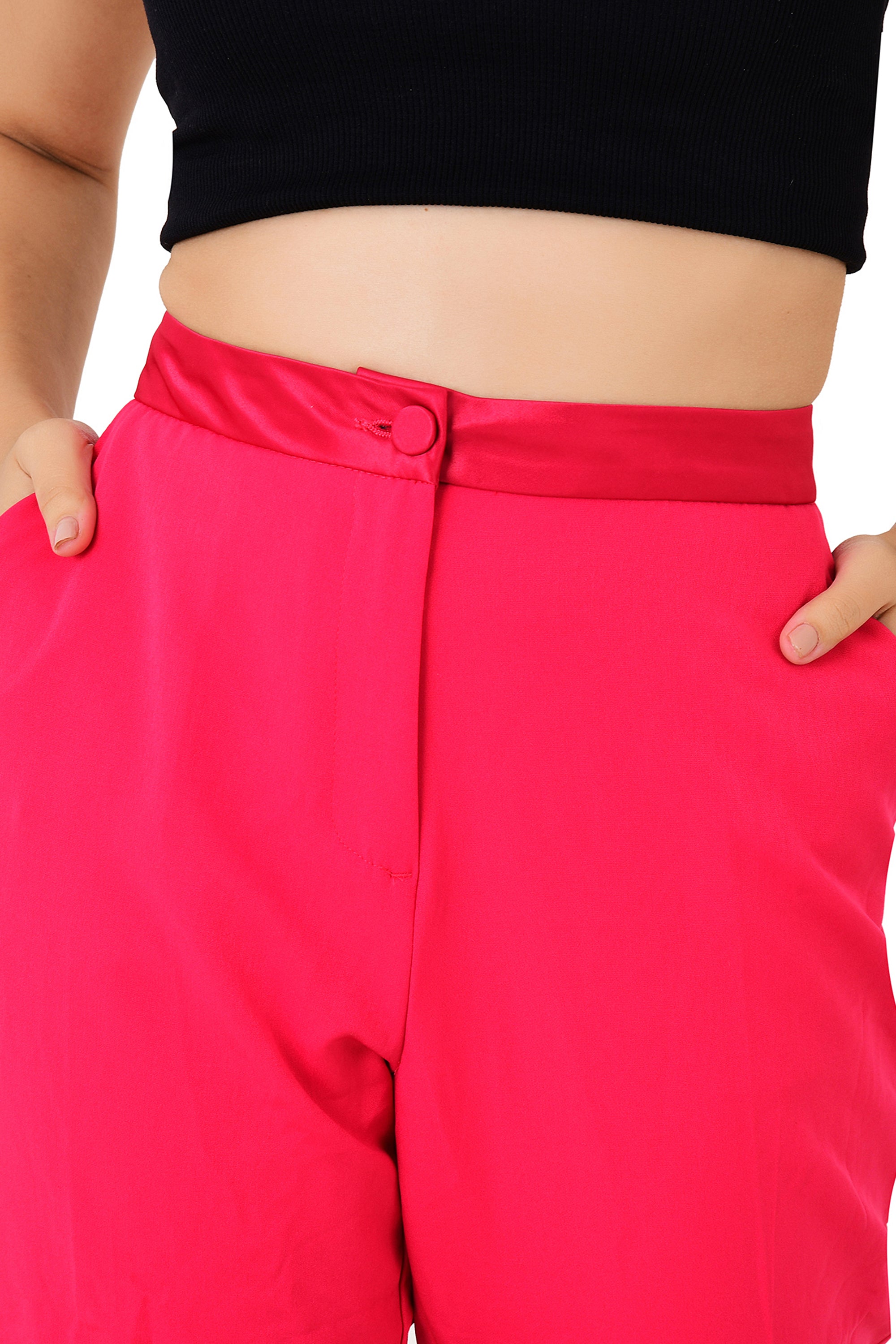 SATIN A-LINE TROUSER PANTS