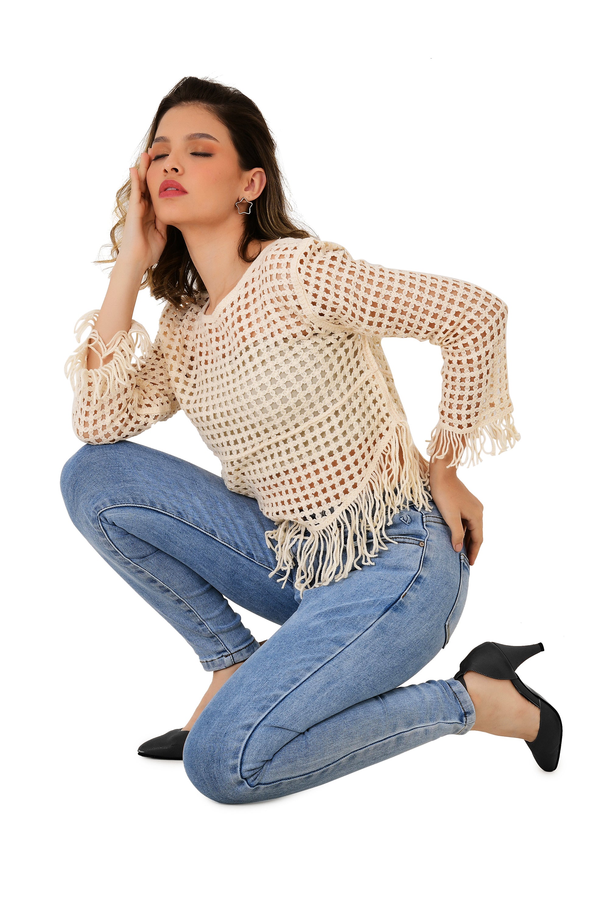 CROCHET OFF WHITE TOP