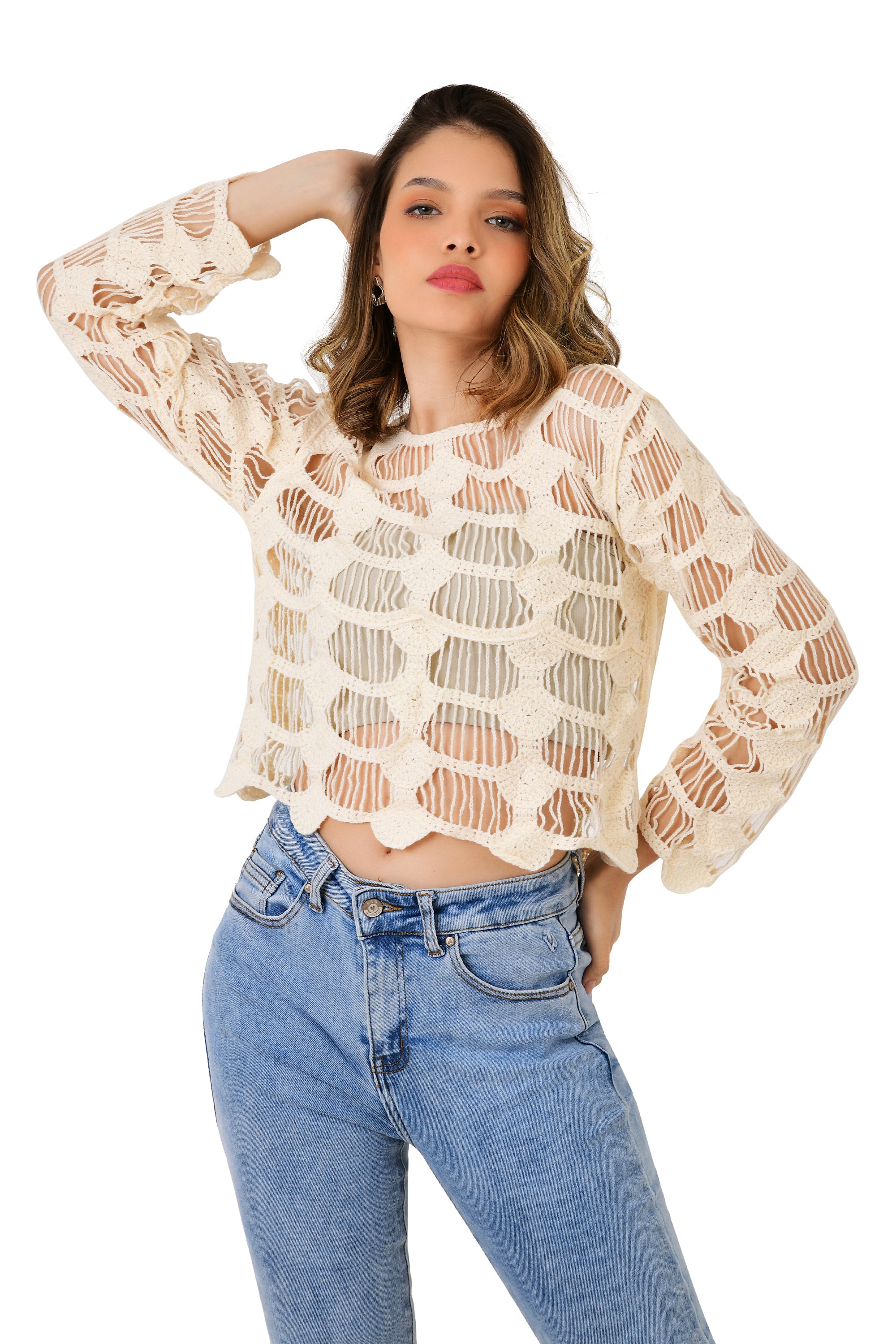 COTTON CROTCHET TOP