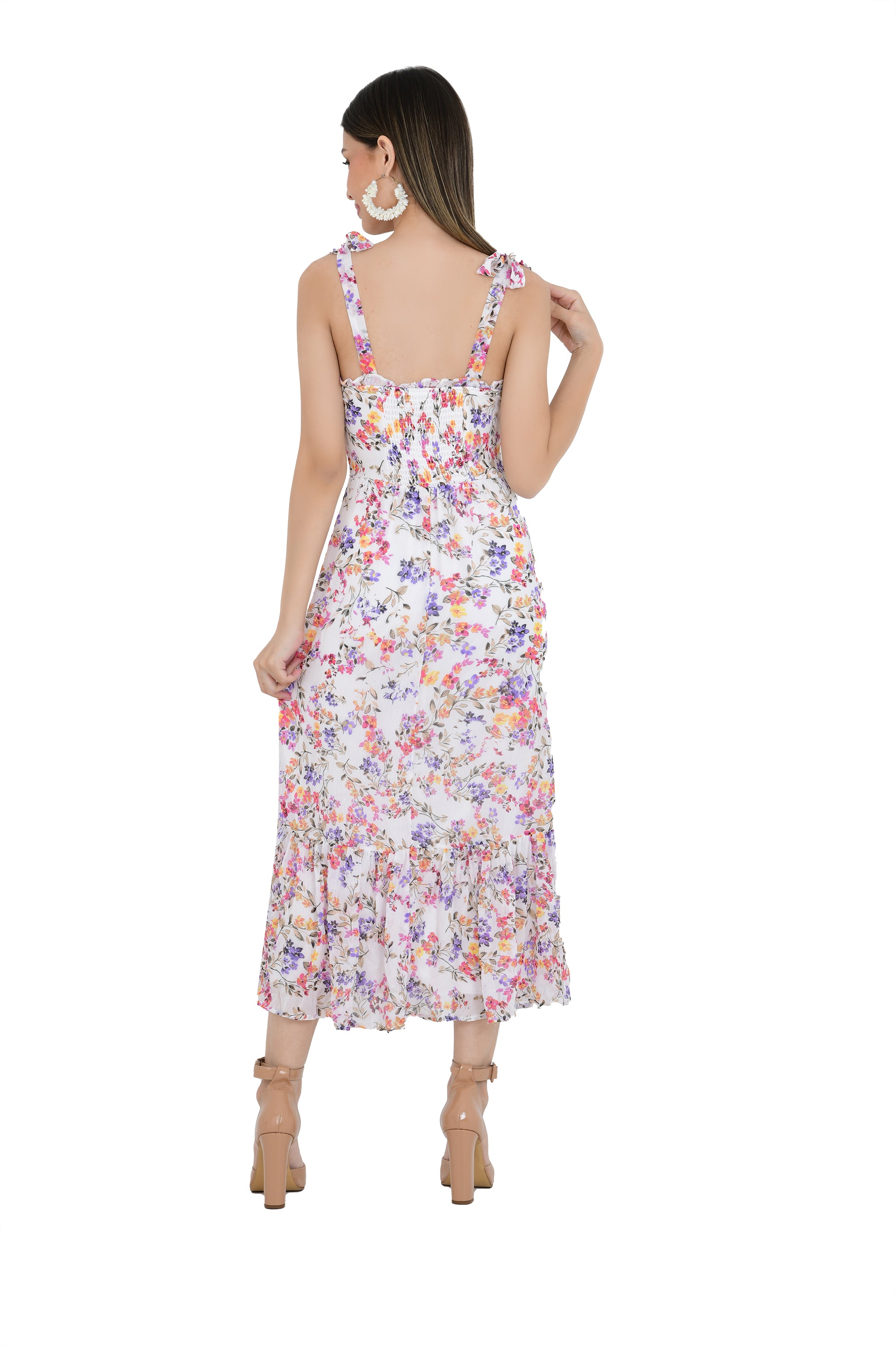 OFF WHITE PADDED TUNIC DRESS