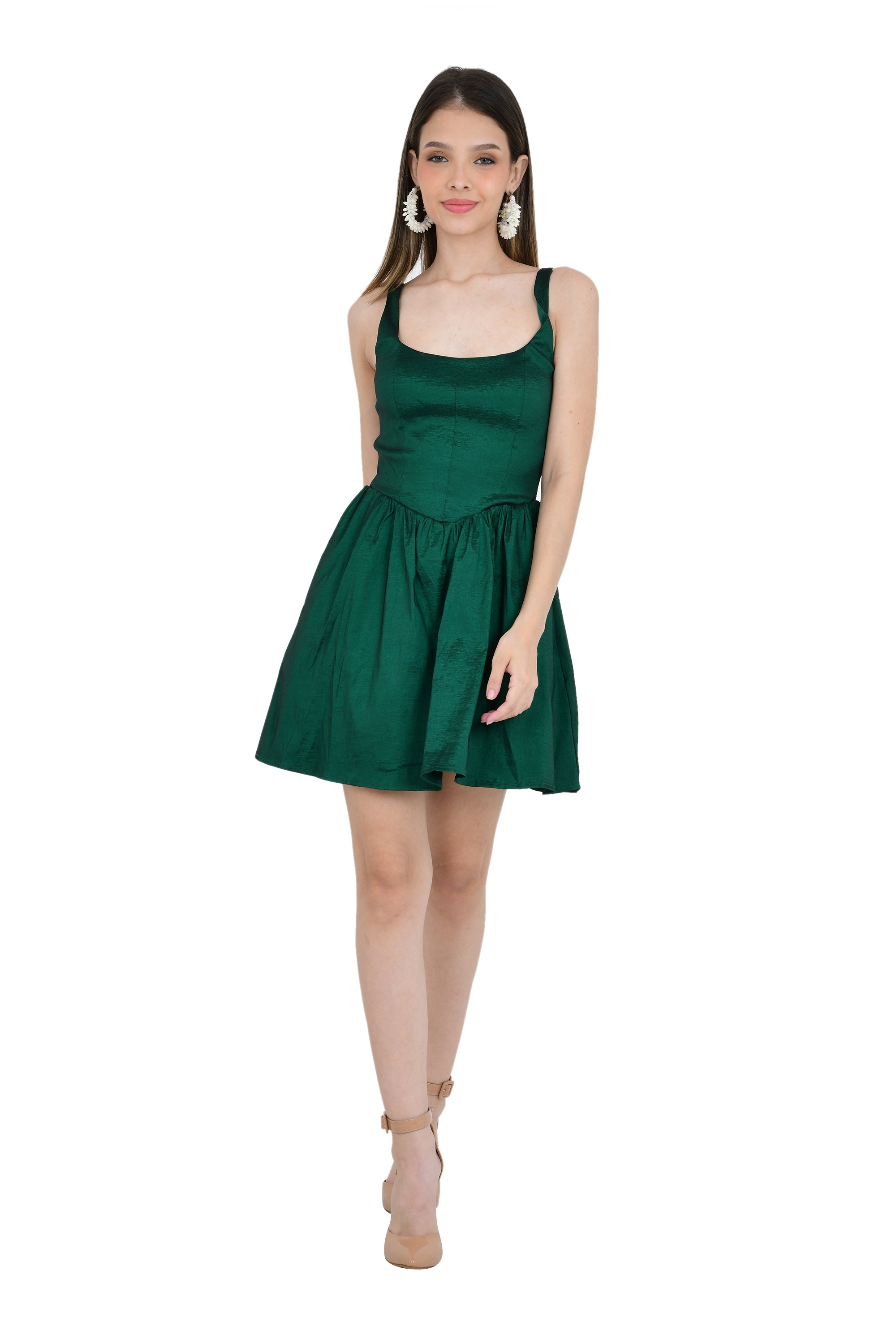 STRUCTURED YOKE STYLE A-LINE SHORT DRESS