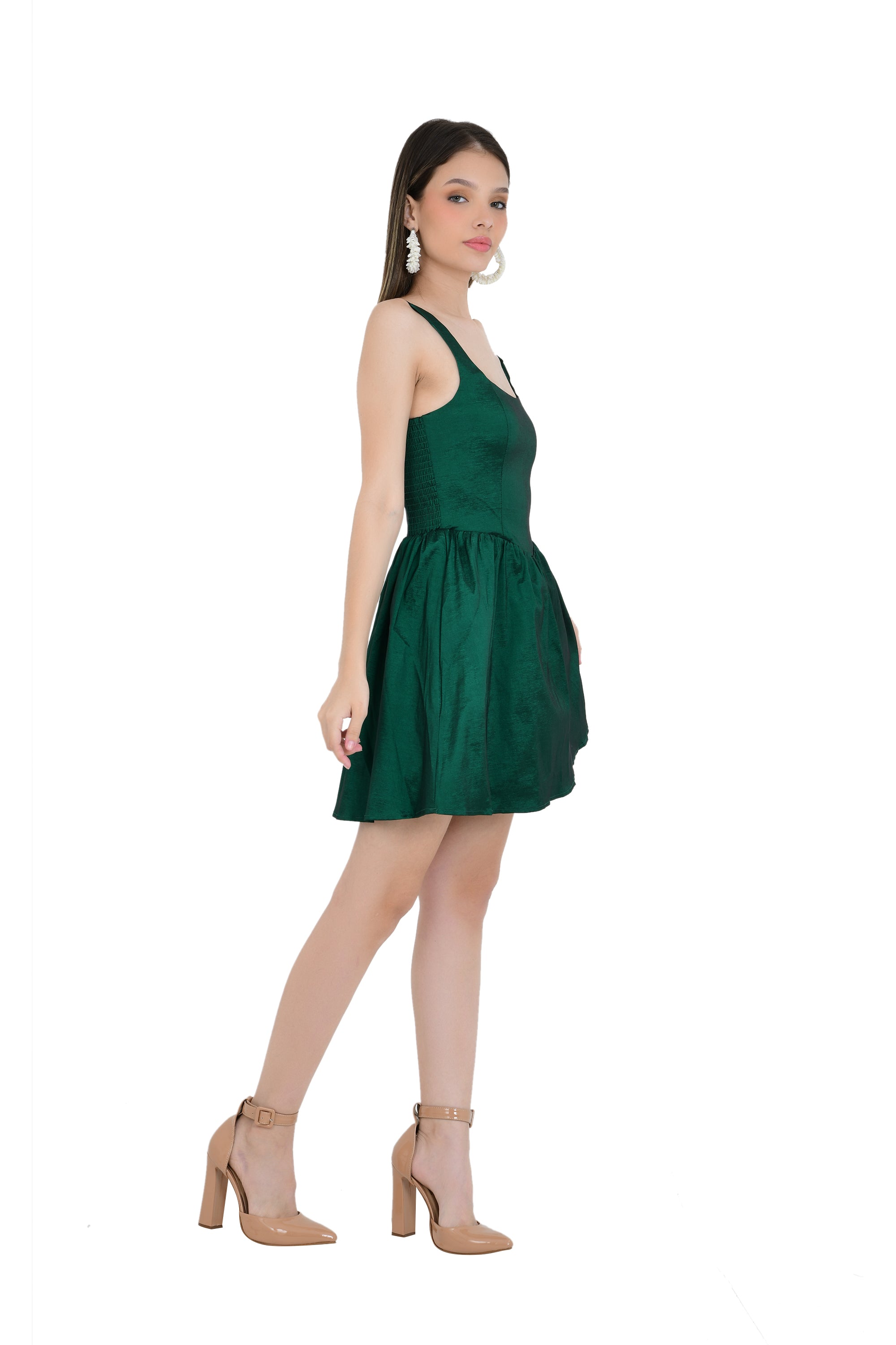 STRUCTURED YOKE STYLE A-LINE SHORT DRESS
