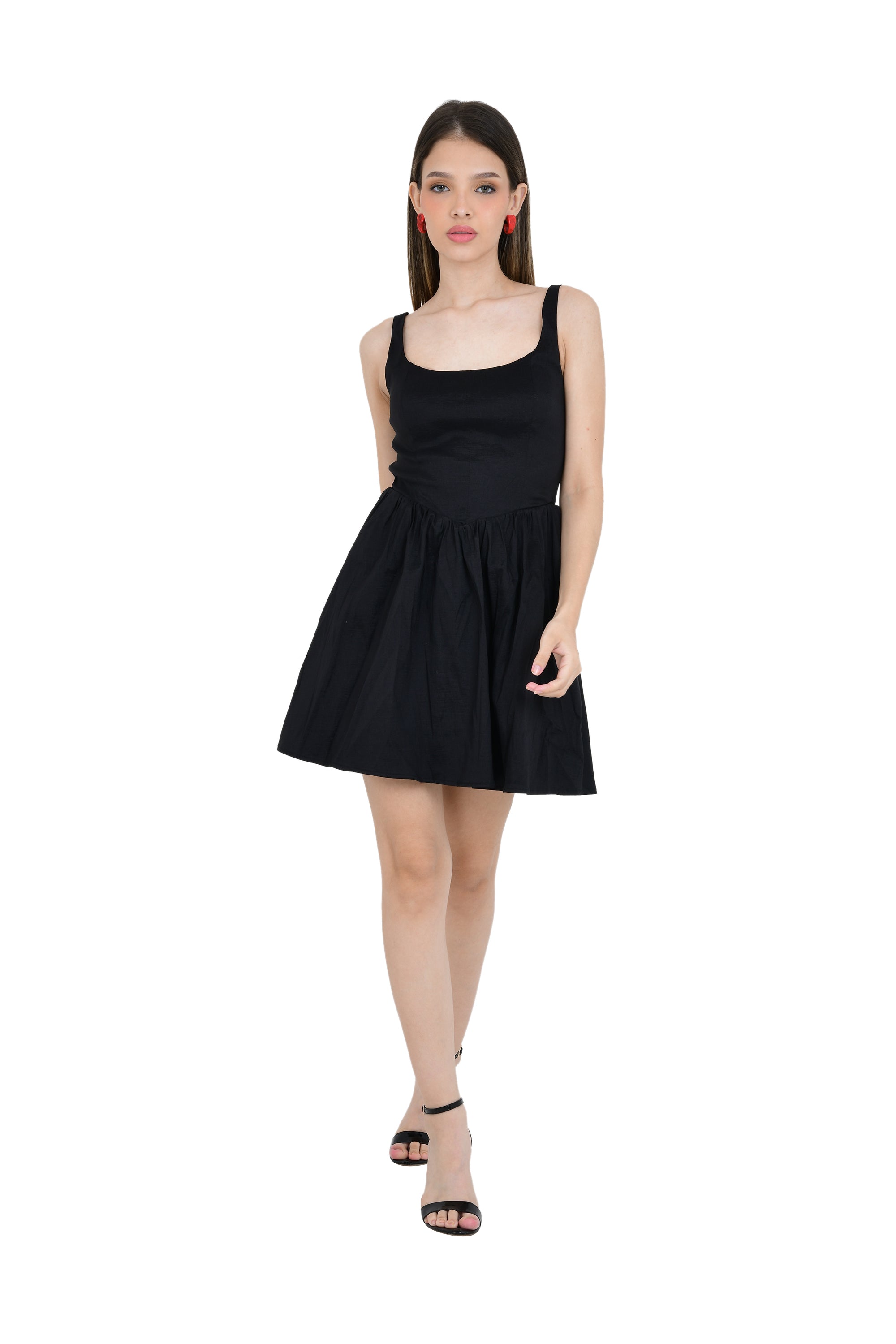 STRUCTURED YOKE STYLE A-LINE SHORT DRESS