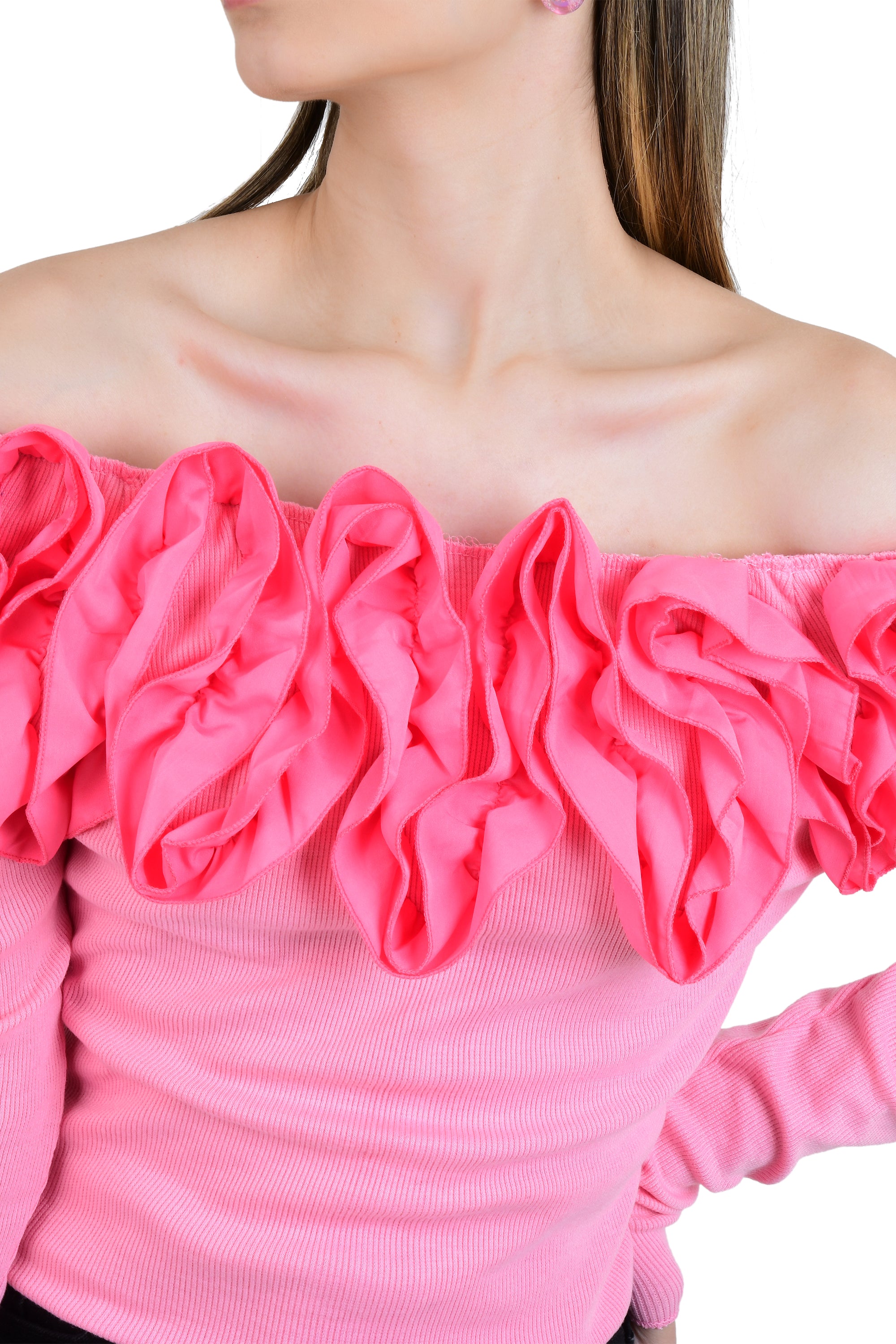ROSE PATTERN OFF SHOULDER TOP
