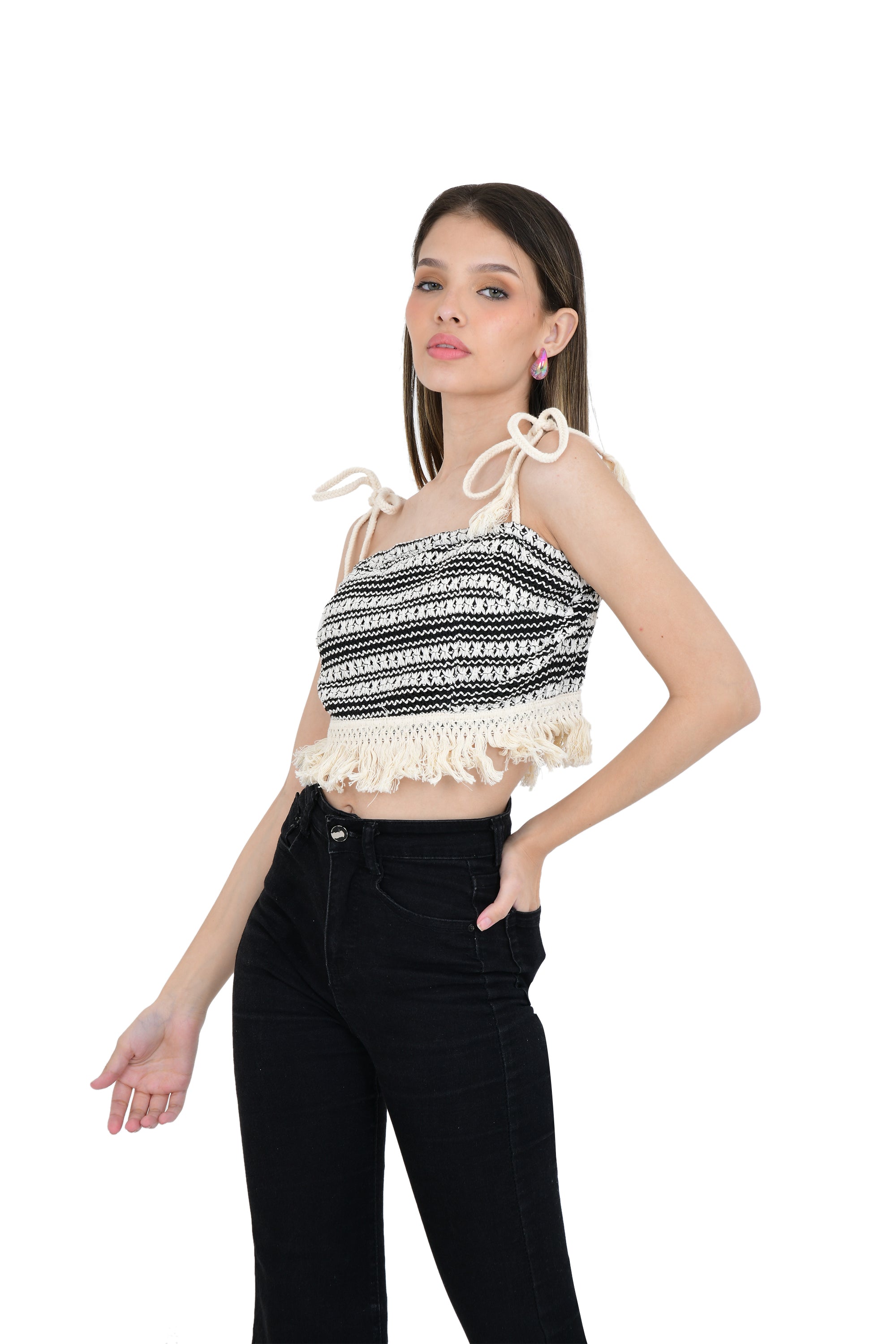 CROTCHET STRAP STYLE SHORT TOP