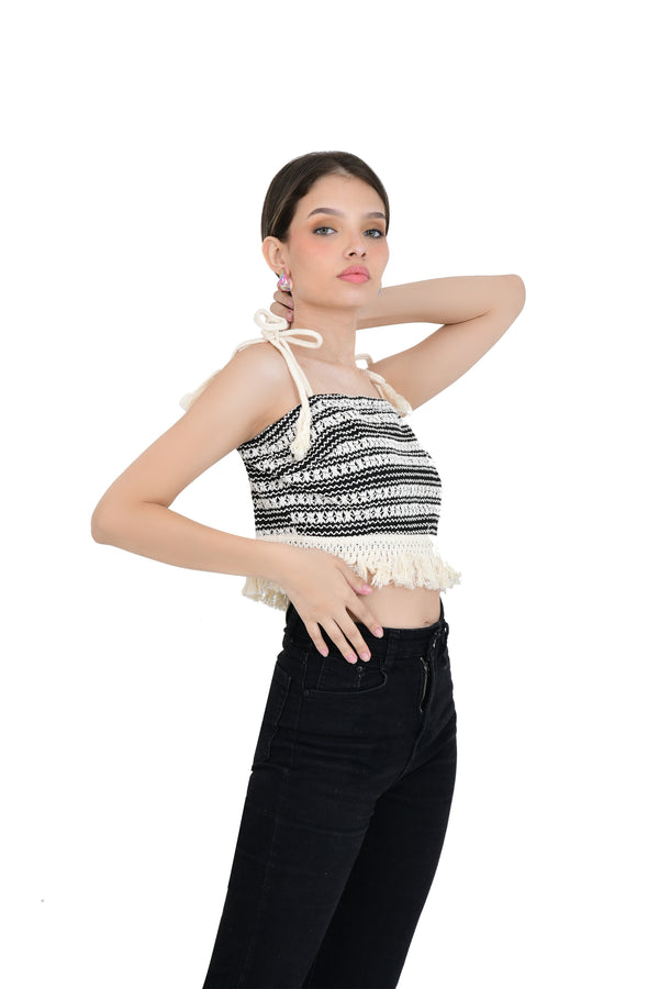 CROTCHET STRAP STYLE SHORT TOP