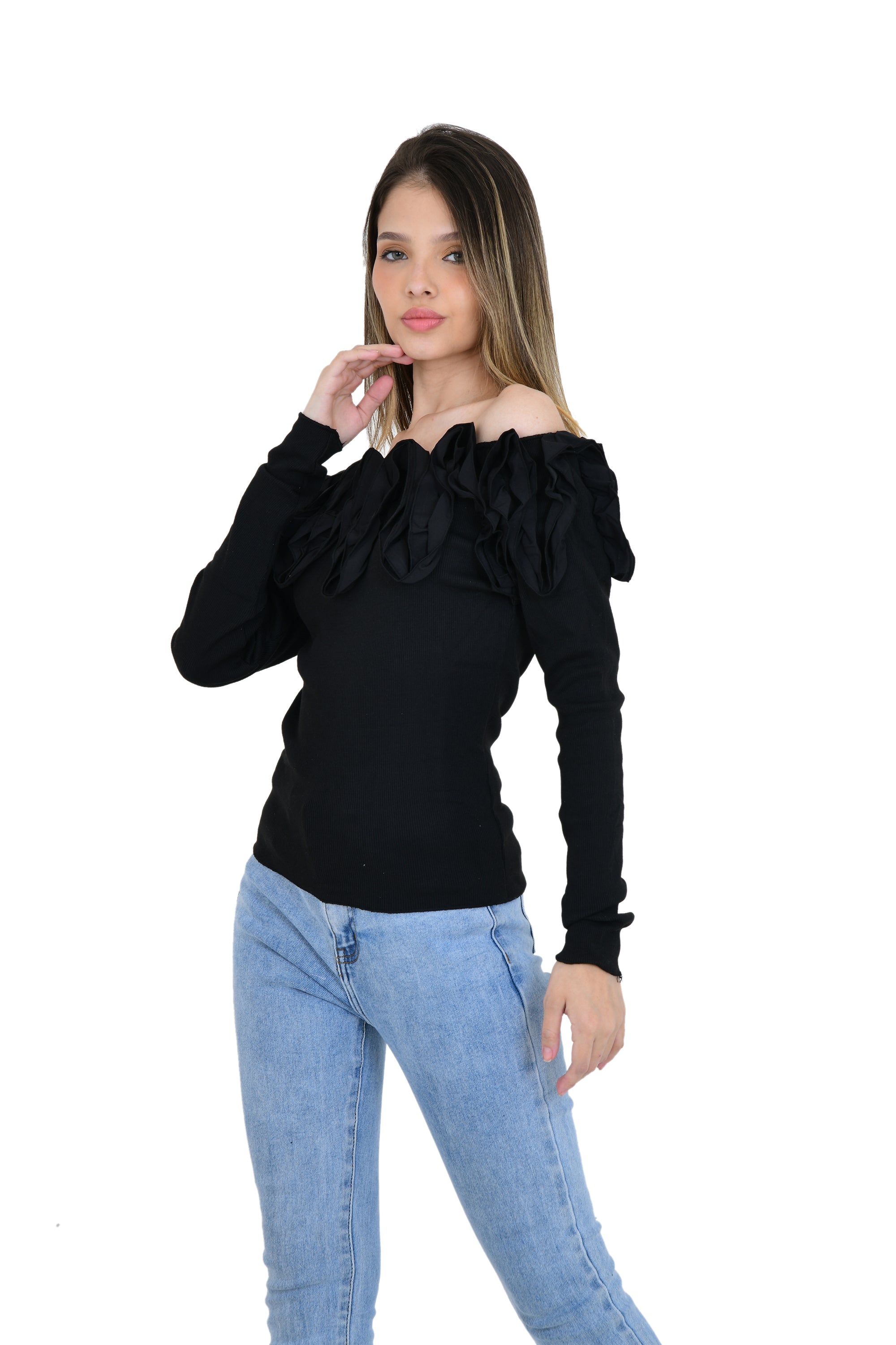 ROSE PATTERN OFF SHOULDER TOP