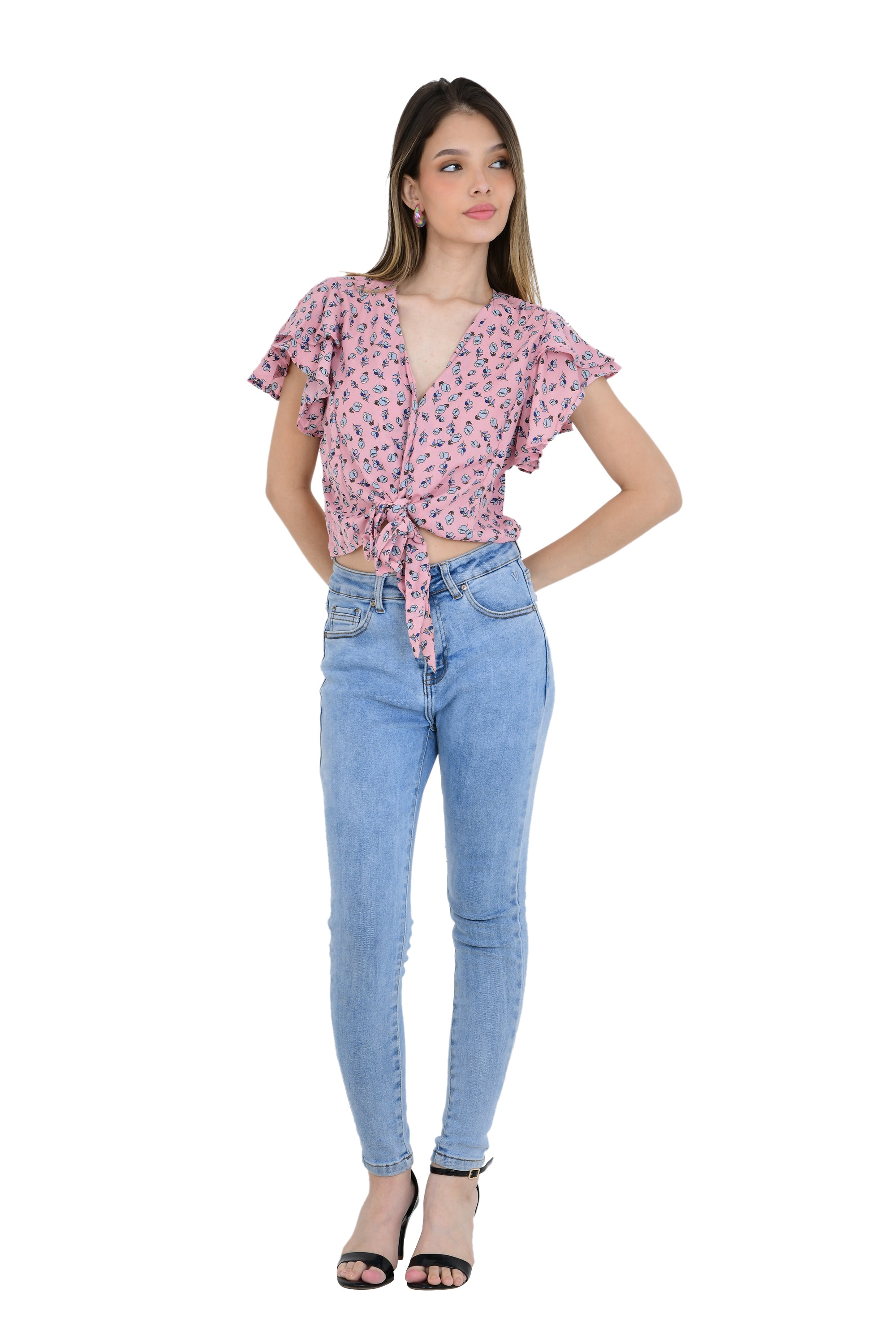 FRONT KNOT PRINTED TOP