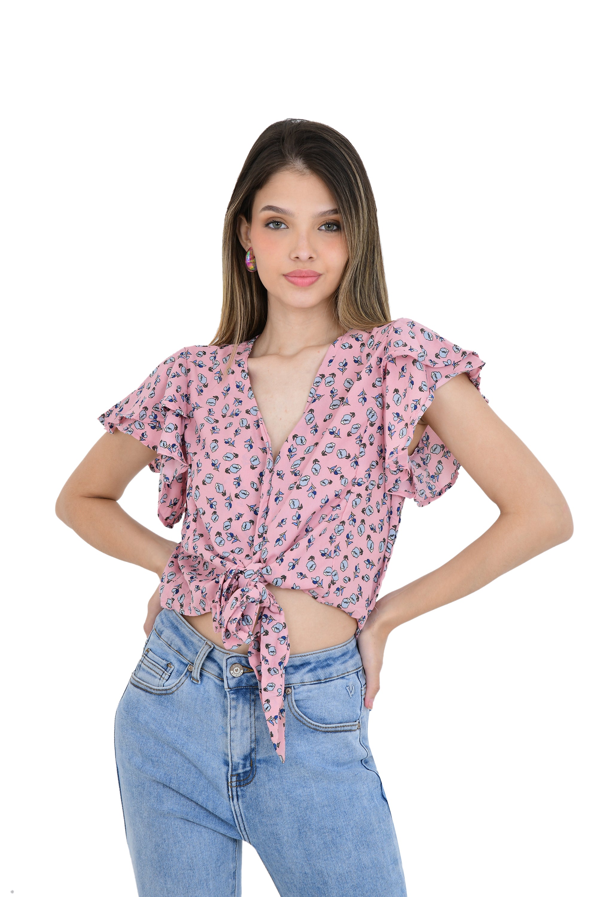 FRONT KNOT PRINTED TOP