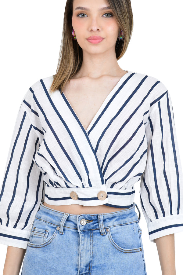 STRIPED SHORT TOP
