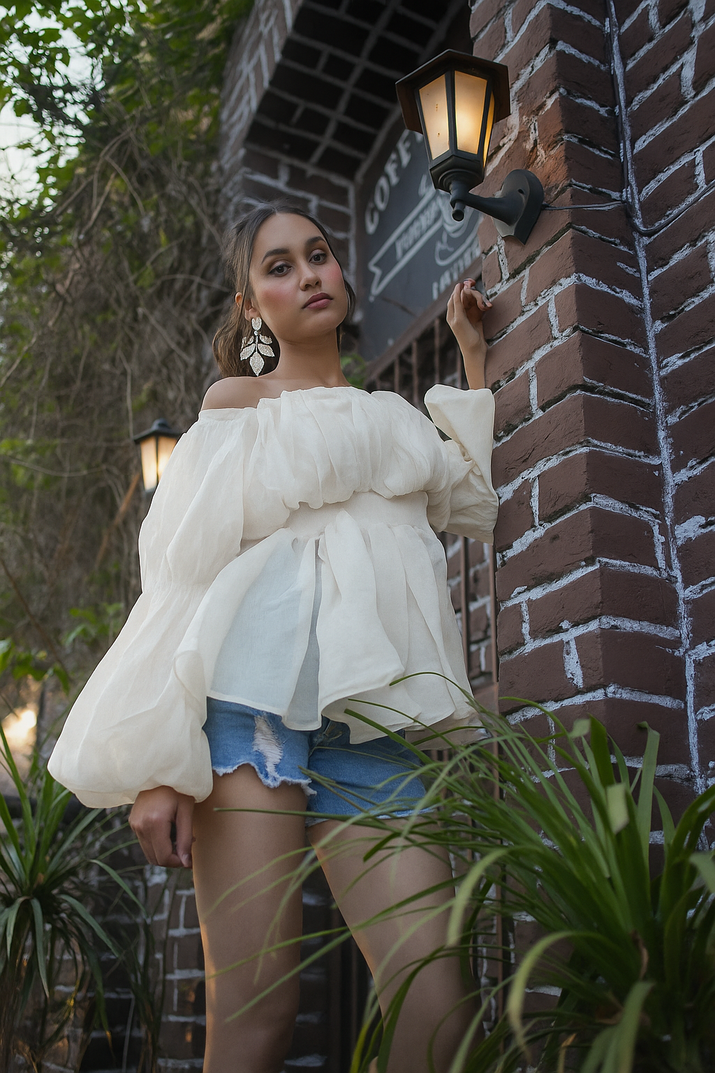 ORGANZA OFF SHOULDER TOP