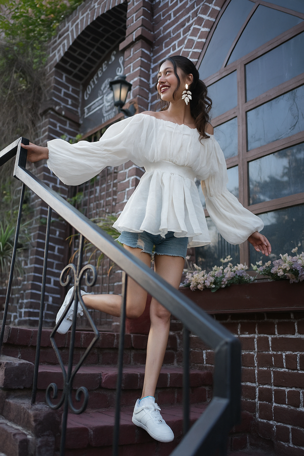 ORGANZA OFF SHOULDER TOP