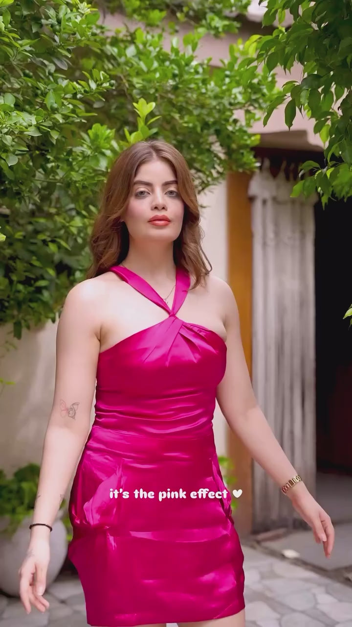 HALTER SATIN DRESS