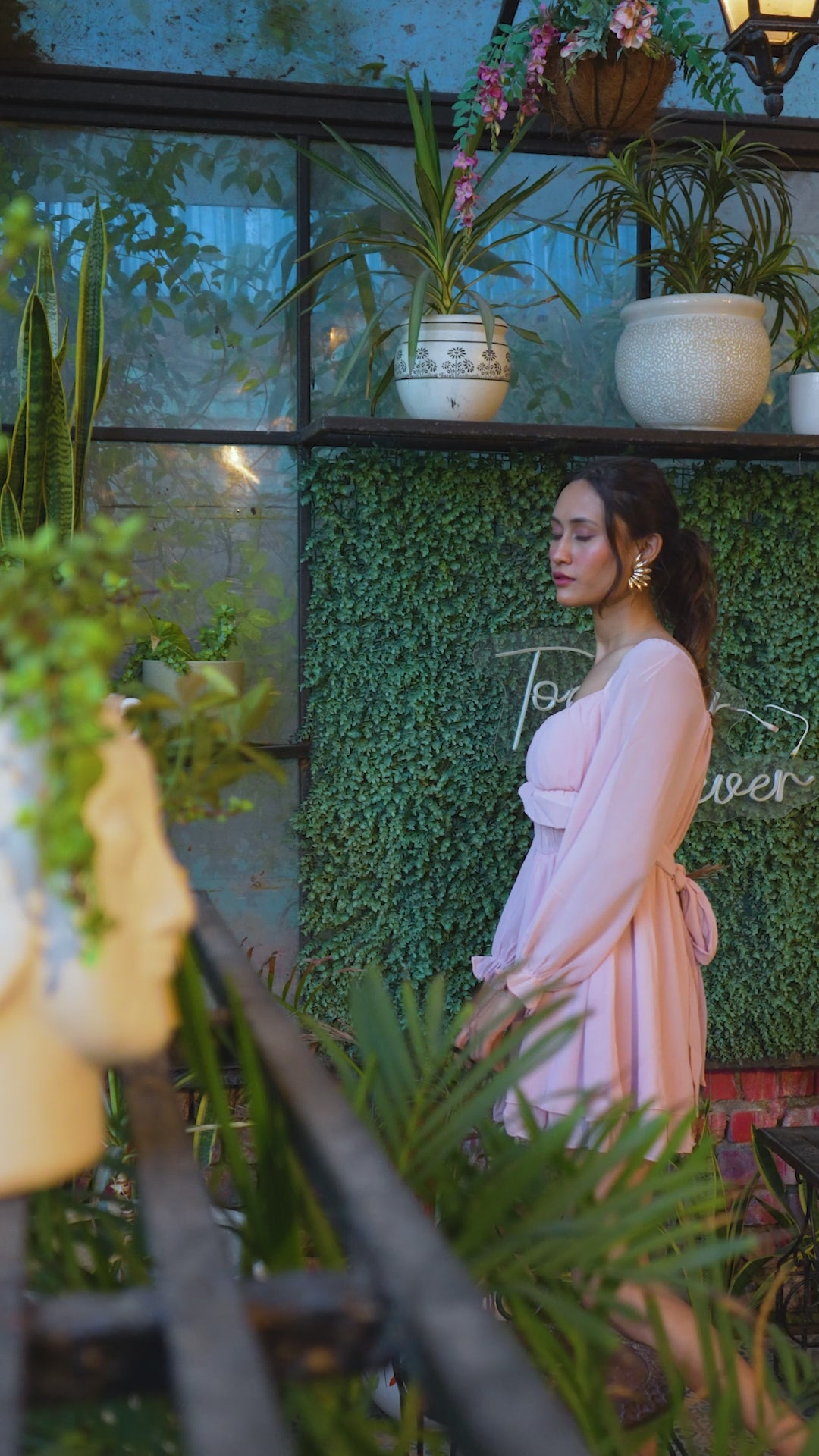 DUSTY PINK FLARE DESIGNER DRESS